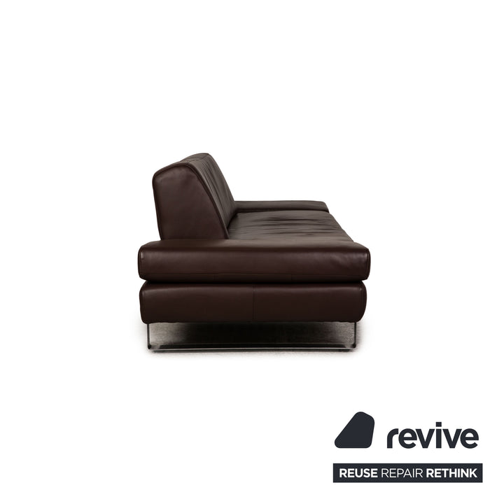 Willi Schillig Taboo Leder Sofa Braun Dreisitzer Couch