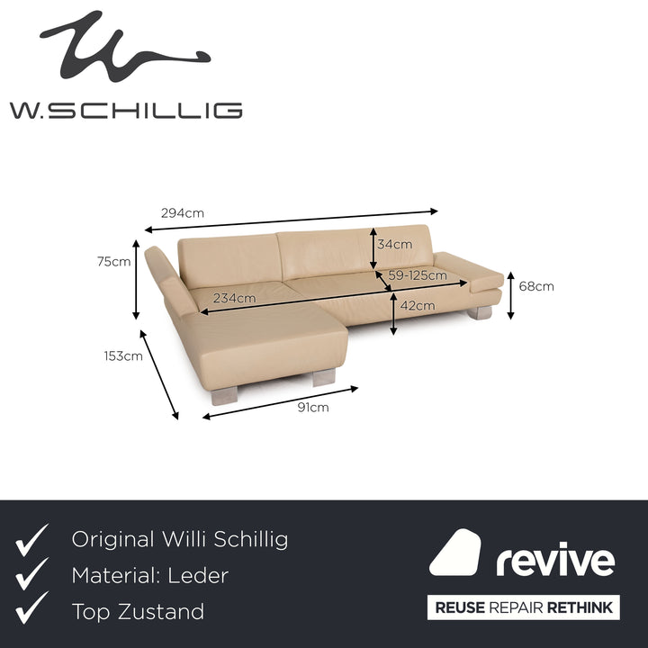 Willi Schillig Taboo Leder Sofa Creme Ecksofa Couch