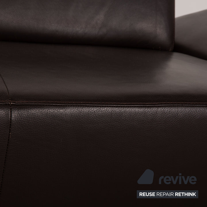 Willi Schillig Taboo Leder Zweisitzer Braun Sofa Couch Funktion