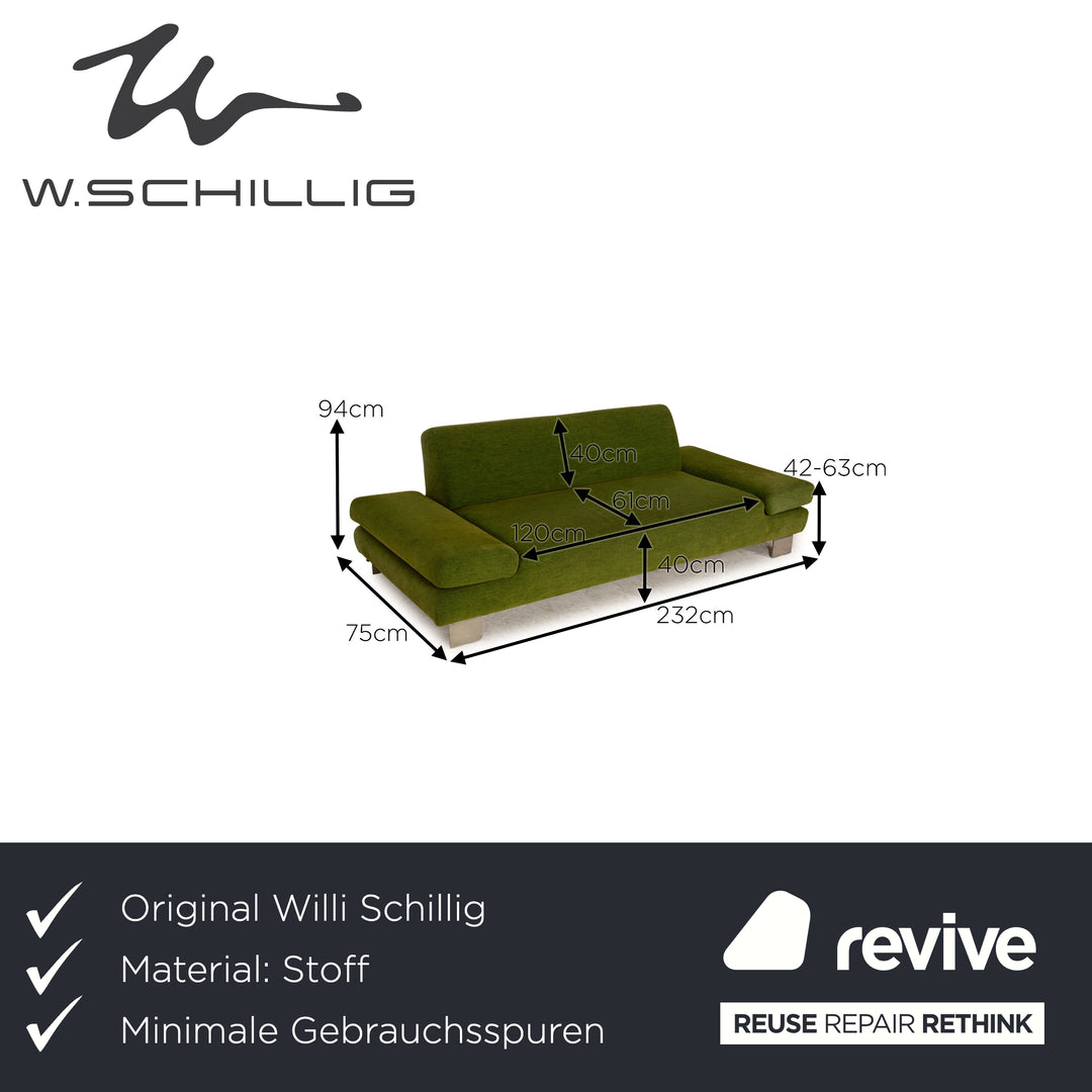 Willi Schillig Taboo Stoff Dreisitzer Grün Sofa Couch Funktion