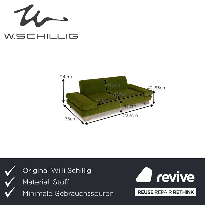 Willi Schillig Taboo Stoff Dreisitzer Grün Sofa Couch Funktion