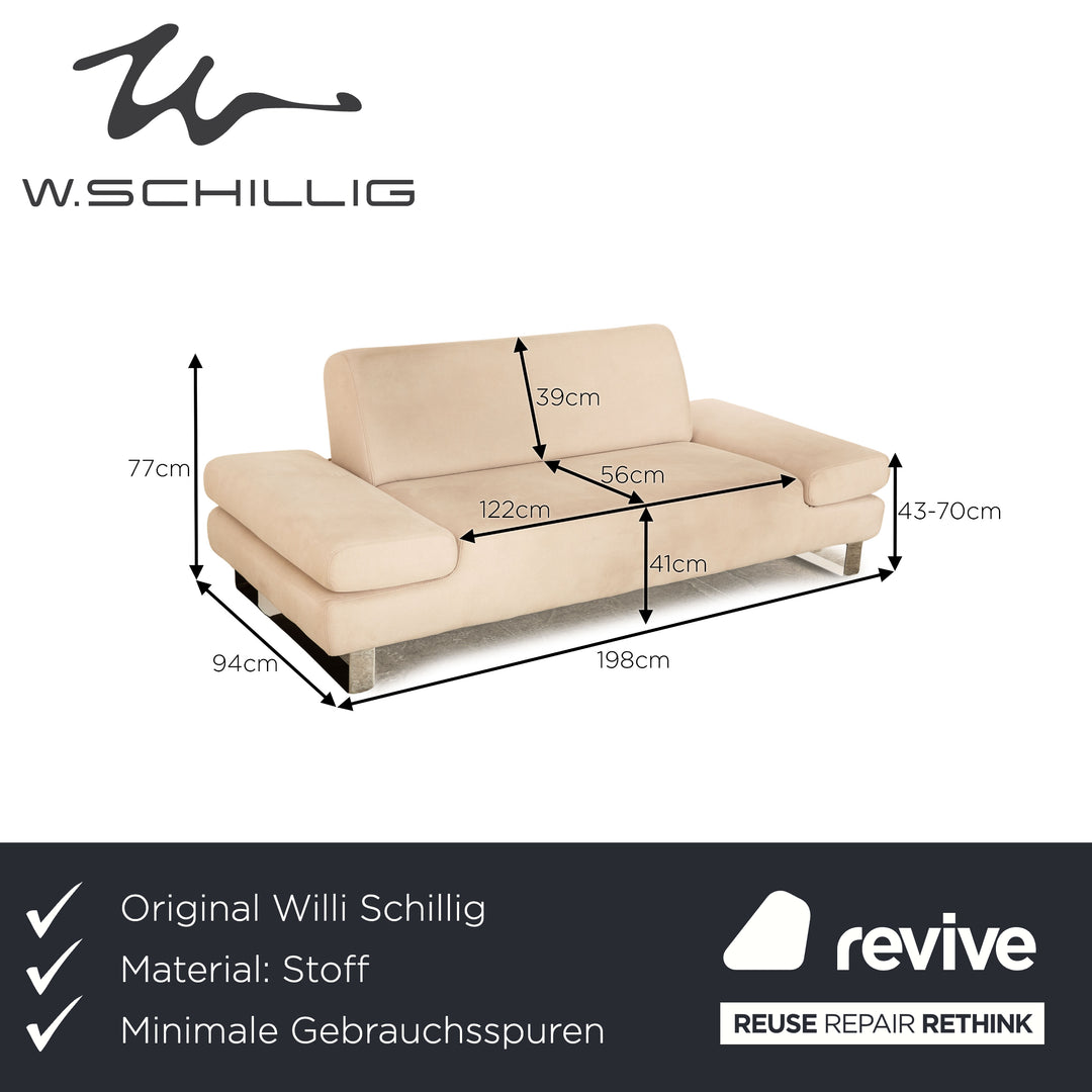 Willi Schillig Taboo Stoff Zweisitzer Beige Grau Sofa Couch manuelle Funktion