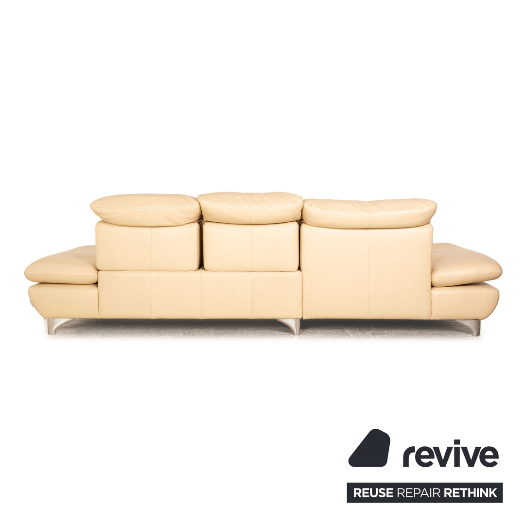 Willi Schillig Taoo Leder Ecksofa Creme Recamiere Links manuelle Funktion Sofa Couch