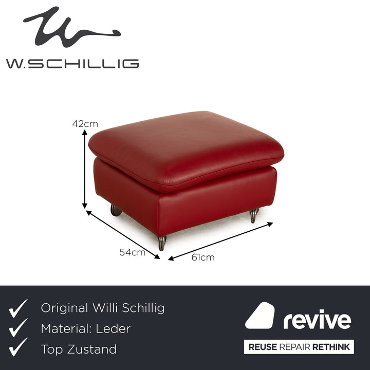 Willi Schillig Taoo Leder Hocker Rot