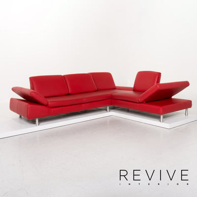 Willi Schillig Loop Leder Ecksofa Rot Funktion Couch #13295