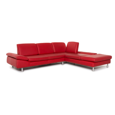Willi Schillig Loop Leder Ecksofa Rot Funktion Couch #13295