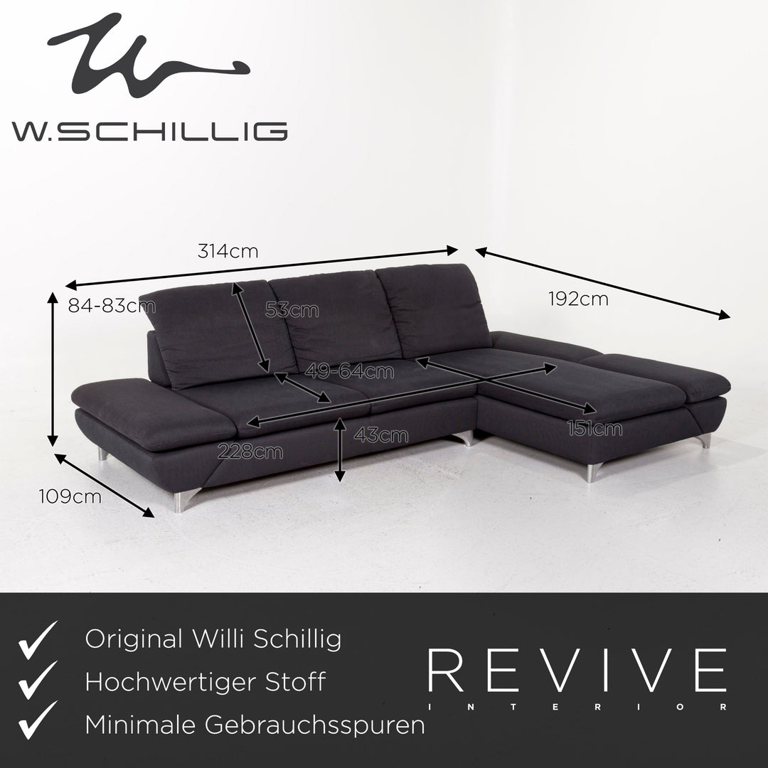 Willi Schillig Taoo Stoff Ecksofa Blau Dunkelblau Sofa Funktion Couch #12768