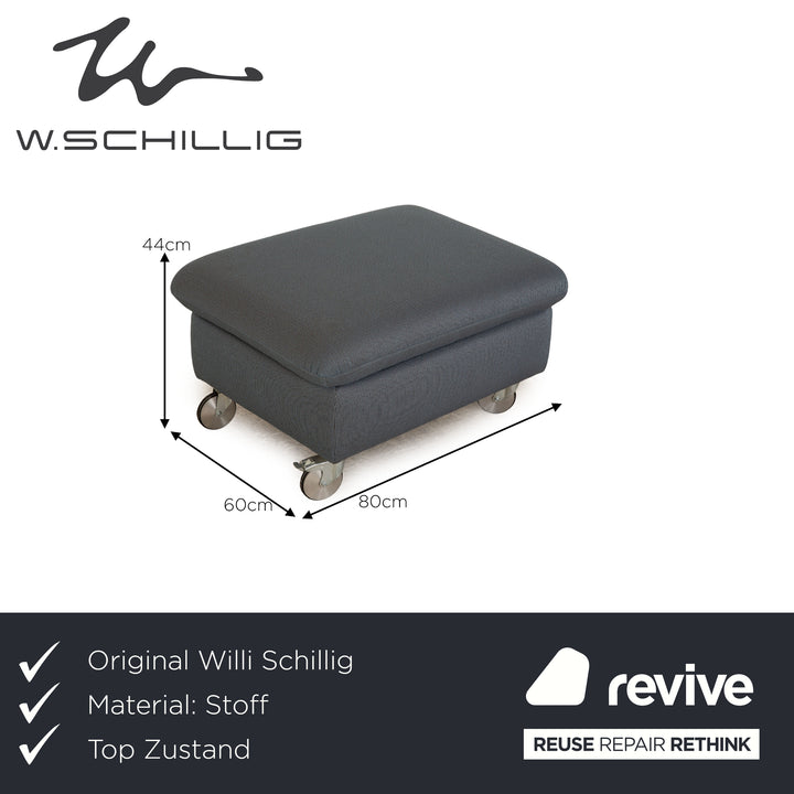 Willi Schillig Taoo Stoff Hocker Blau