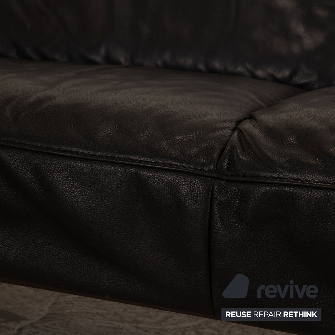 Willi Schillig Toscaa Leder Ecksofa Schwarz Sofa Couch Recamiere links