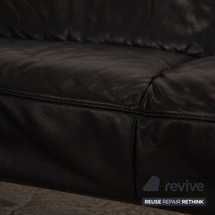 Willi Schillig Toscaa Leder Ecksofa Schwarz Sofa Couch Recamiere links