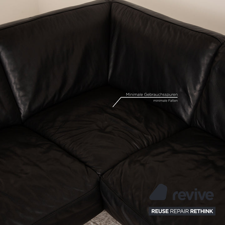 Willi Schillig Toscaa Leder Ecksofa Schwarz Sofa Couch Recamiere links