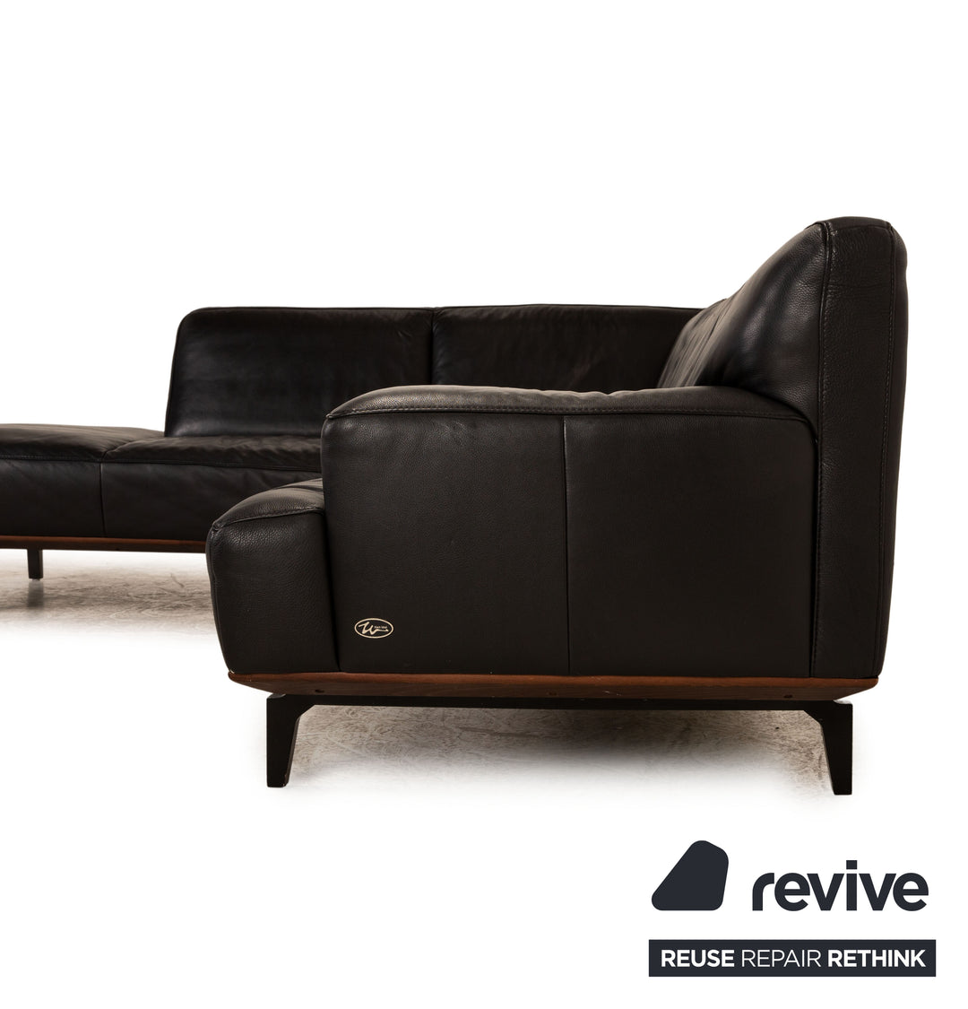 Willi Schillig Toscaa Leder Ecksofa Schwarz Sofa Couch Recamiere links