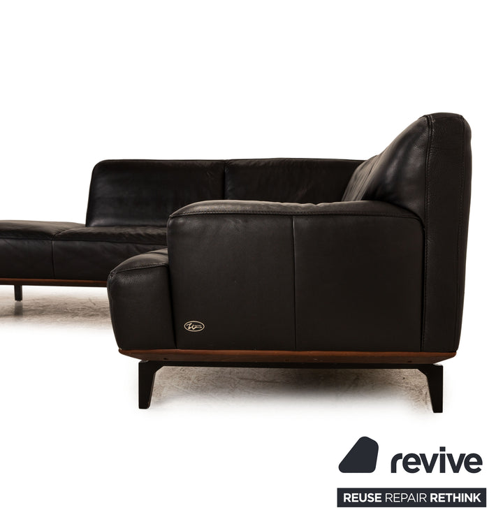 Willi Schillig Toscaa Leder Ecksofa Schwarz Sofa Couch Recamiere links