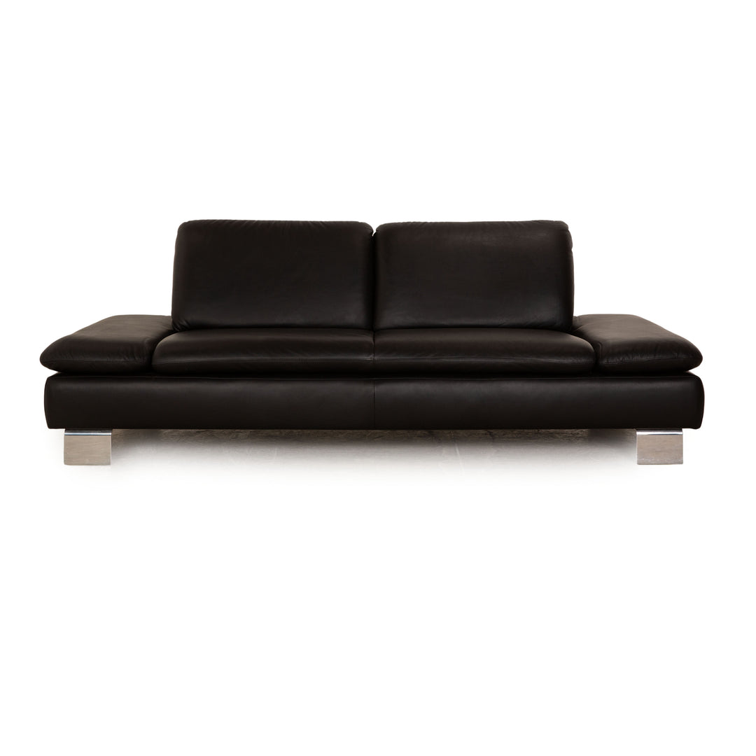 Willi Schillig Treasure PF Canapé trois places en cuir noir Fonction manuelle