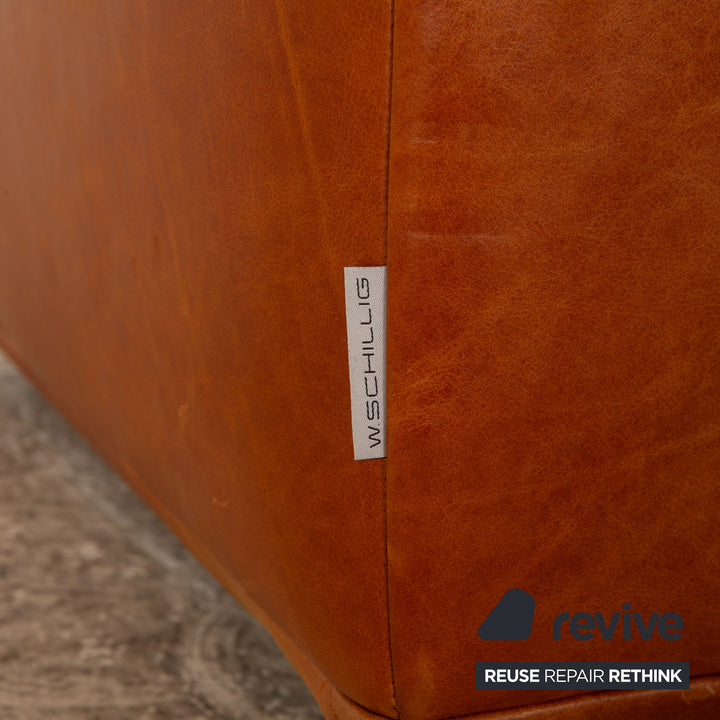 Willi Schillig William Leder Dreisitzer Braun Sofa Couch