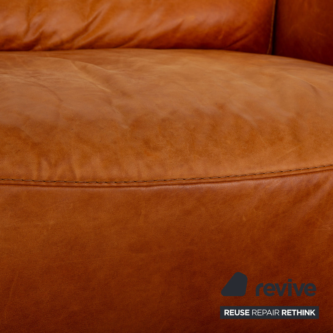 Willi Schillig William Leder Dreisitzer Braun Sofa Couch
