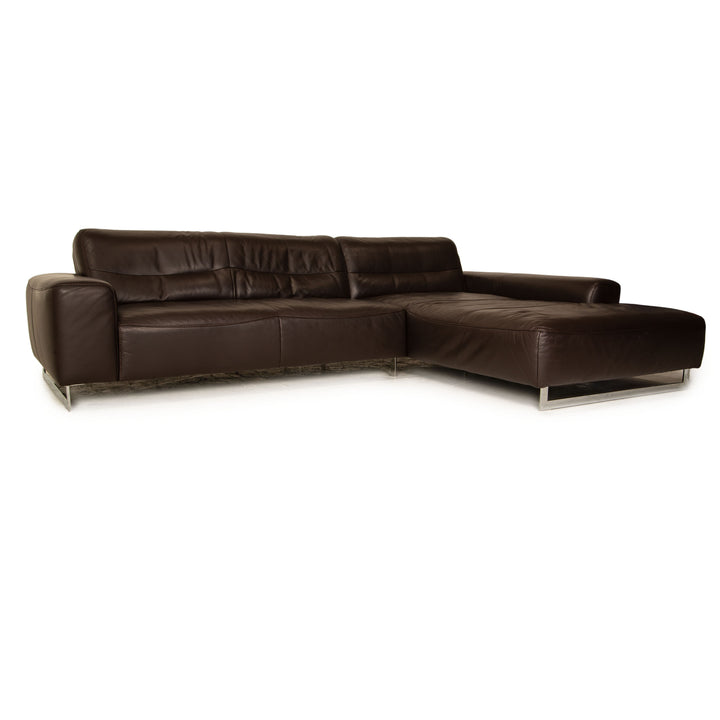 Willi Schillig Canapé d'angle en cuir William marron canapé marron foncé