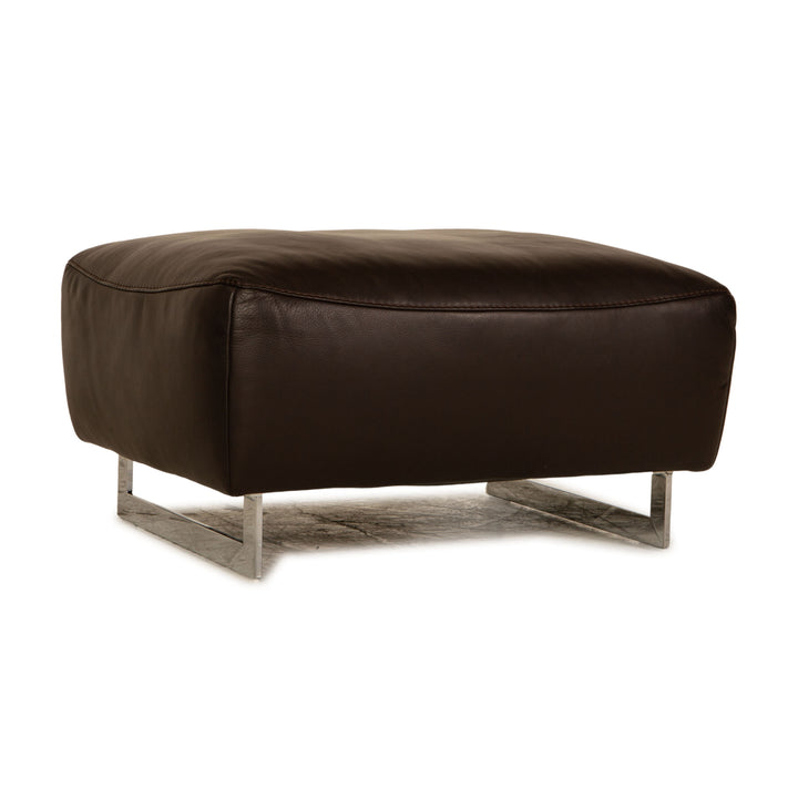 Willi Schillig William Leder Hocker Braun Dunkelbraun