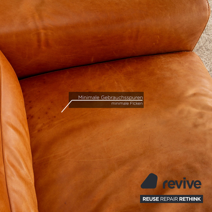 Willi Schillig William Leder Sofa Garnitur Braun Dreisitzer Zweisitzer Sofa Couch