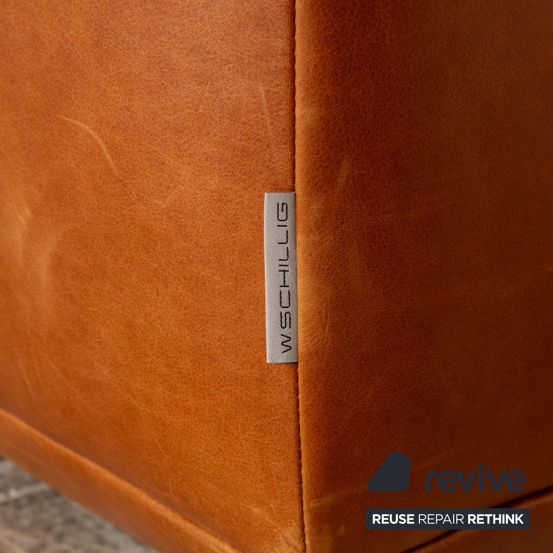 Willi Schillig William Leder Sofa Garnitur Braun Dreisitzer Zweisitzer Sofa Couch