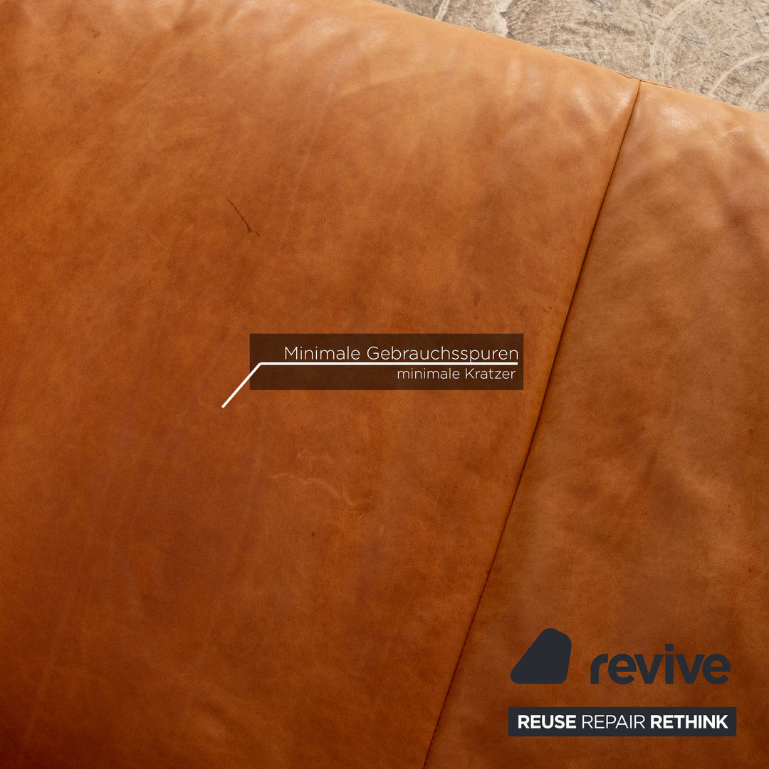 Willi Schillig William Leder Sofa Garnitur Braun Dreisitzer Zweisitzer Sofa Couch