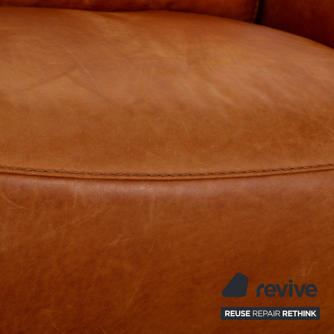 Willi Schillig William Leder Sofa Garnitur Braun Dreisitzer Zweisitzer Sofa Couch