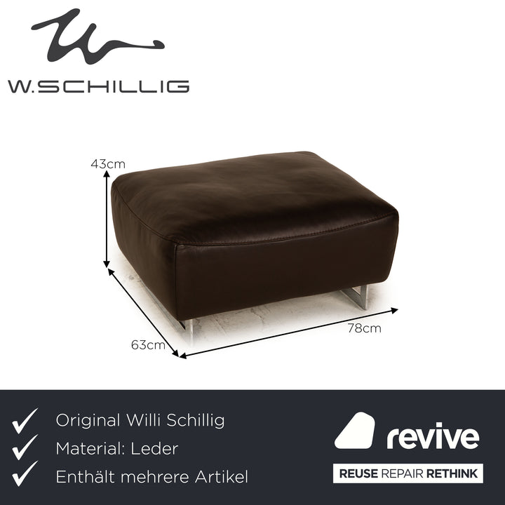 Willi Schillig William ensemble de canapé en cuir marron canapé d'angle tabouret canapé
