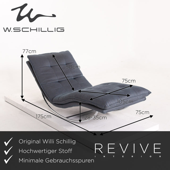 Willi Schillig woow fabric lounger blue relaxation lounger rocking lounger function #13753