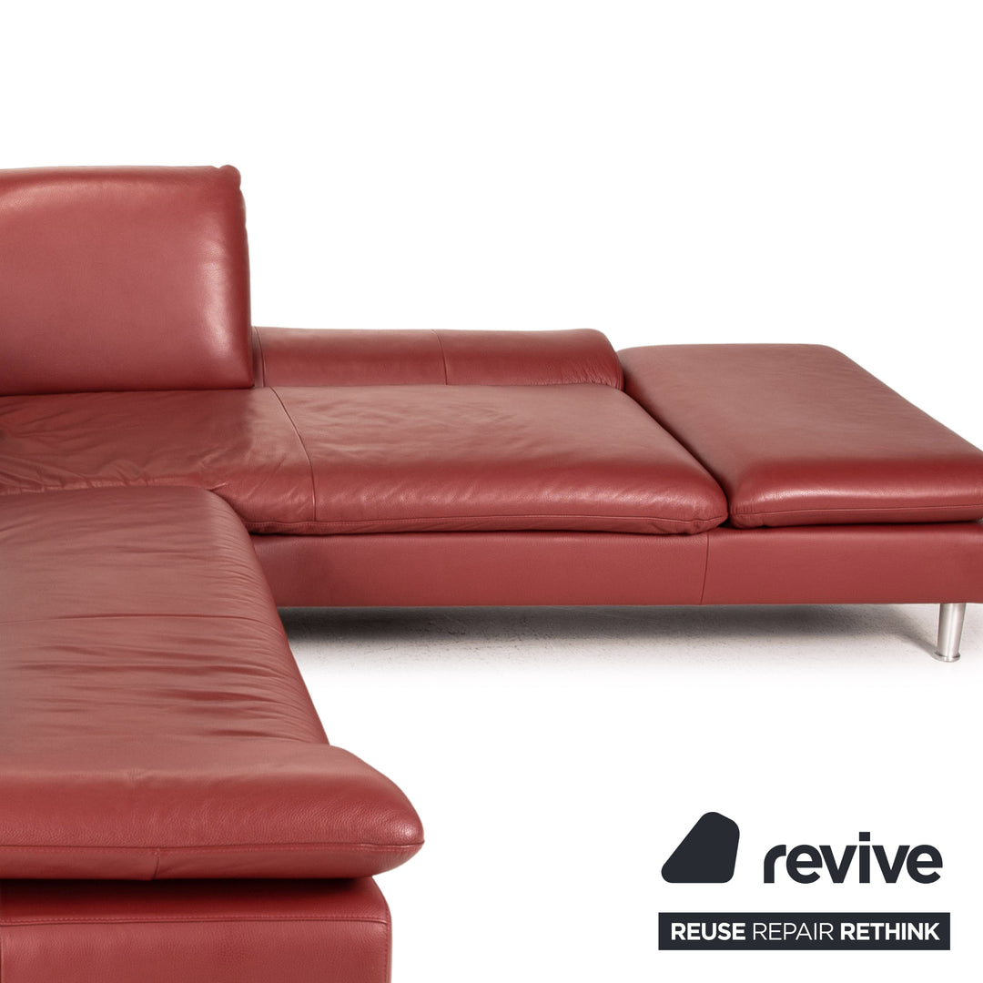Willi Schillige Loop Leather Sofa Set Red Function 1x corner sofa 1x stool