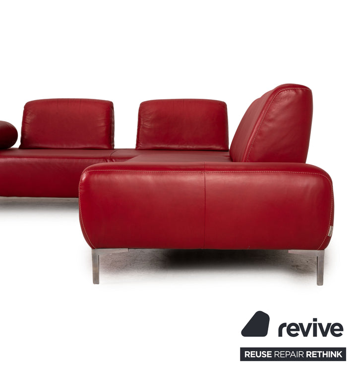 Willi Schllig Leder Ecksofa Rot Sofa Couch Funktion