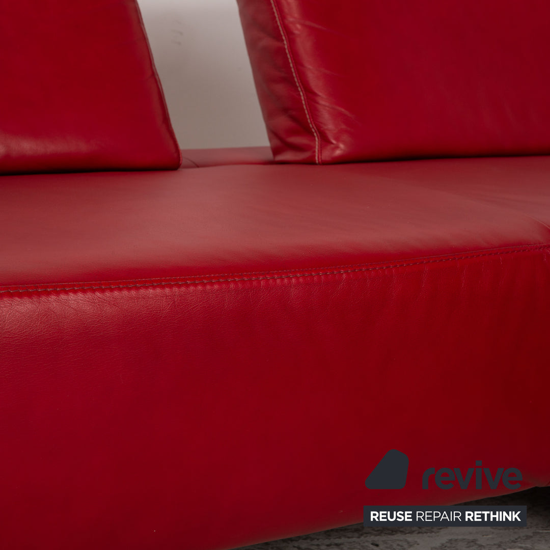 Willi Schllig Leder Ecksofa Rot Sofa Couch Funktion