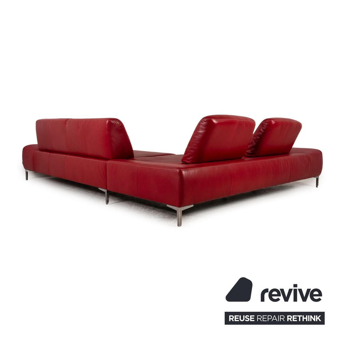 Willi Schllig Leder Ecksofa Rot Sofa Couch Funktion