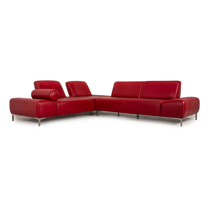 Willi Schllig Leder Ecksofa Rot Sofa Couch Funktion