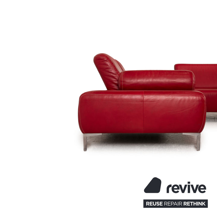 Willi Schllig Leder Ecksofa Rot Sofa Couch Funktion