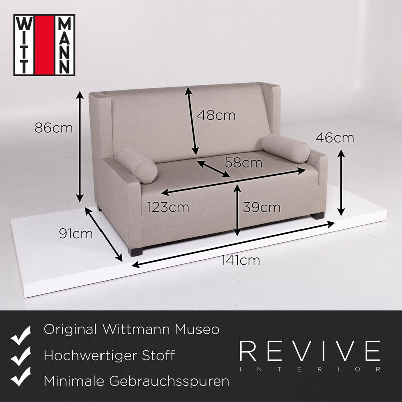 Wittmann Museo Stoff Sofa Grau Zweisitzer Couch 