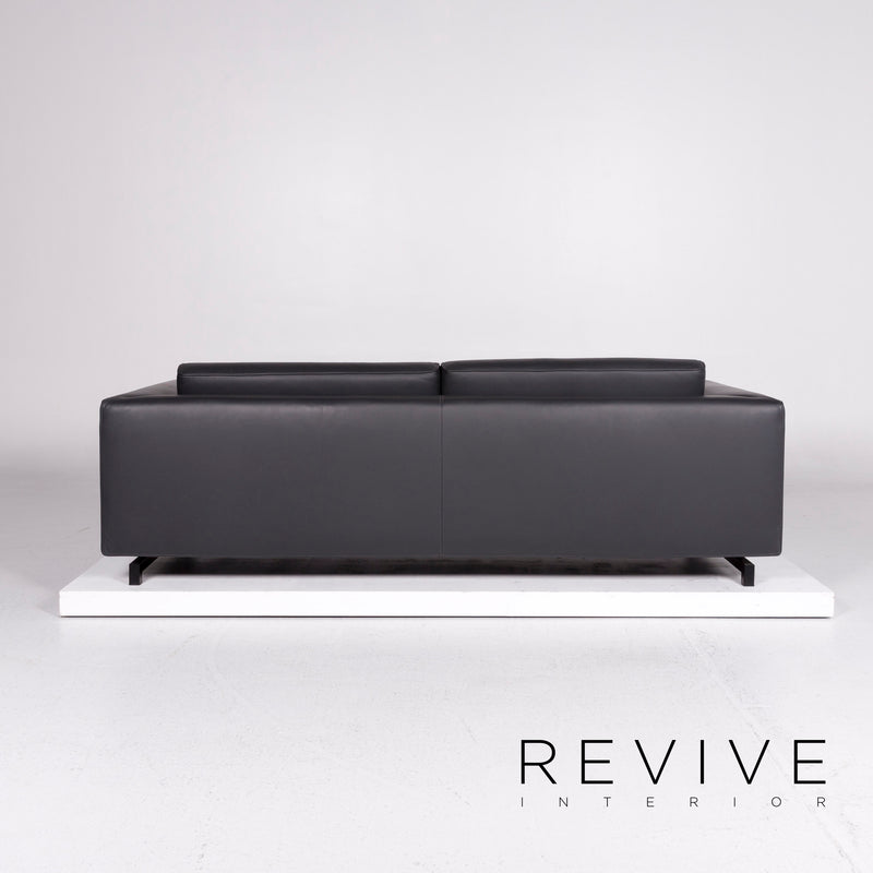 Wittmann Square Leder Sofa Grau Dunkelgrau Anthrazit Dreisitzer Couch 
