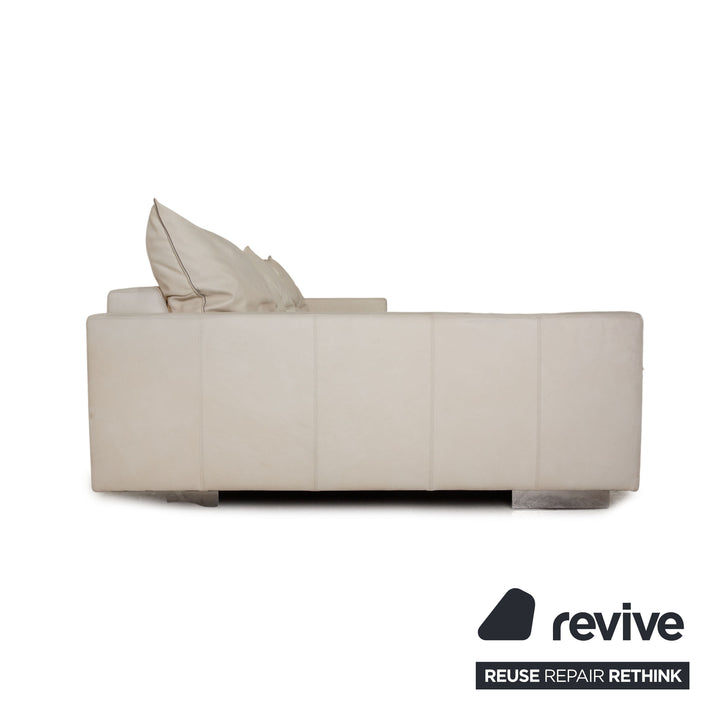 WK Wohnen 621 Marmara Leder Sofa Creme Ecksofa Couch