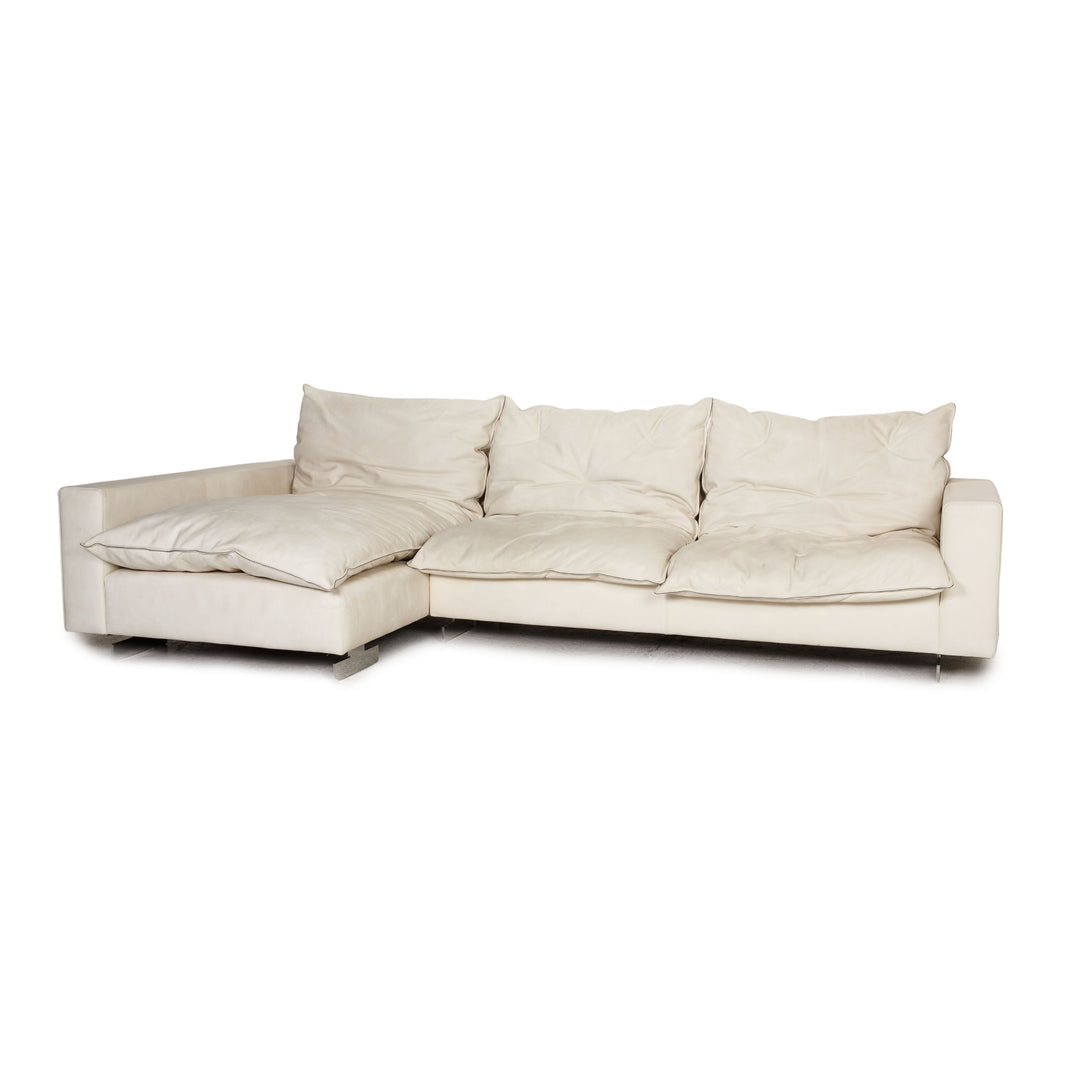WK Wohnen 621 Marmara leather sofa cream corner sofa couch