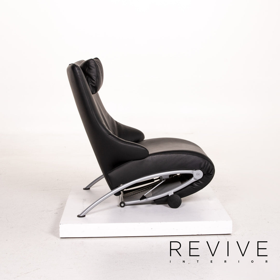 WK Wohnen Designo 699 Leder Sessel Liege Schwarz Relaxfunktion Funktion #14645