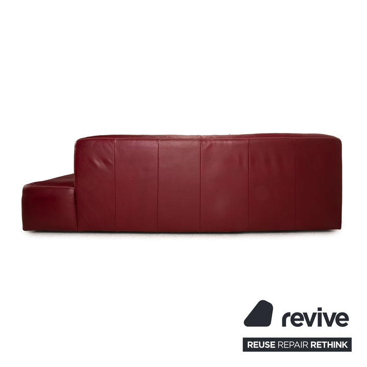 WK Wohnen Event Leder Ecksofa Rot Sofa Couch elektrische Funktion Recamiere rechts