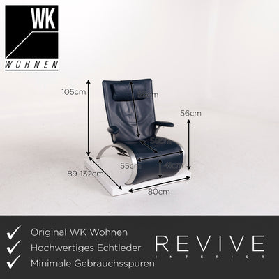 WK Wohnen Flex 679 Leder Sessel Blau Dunkelbau Relaxfunktion Funktion #12370