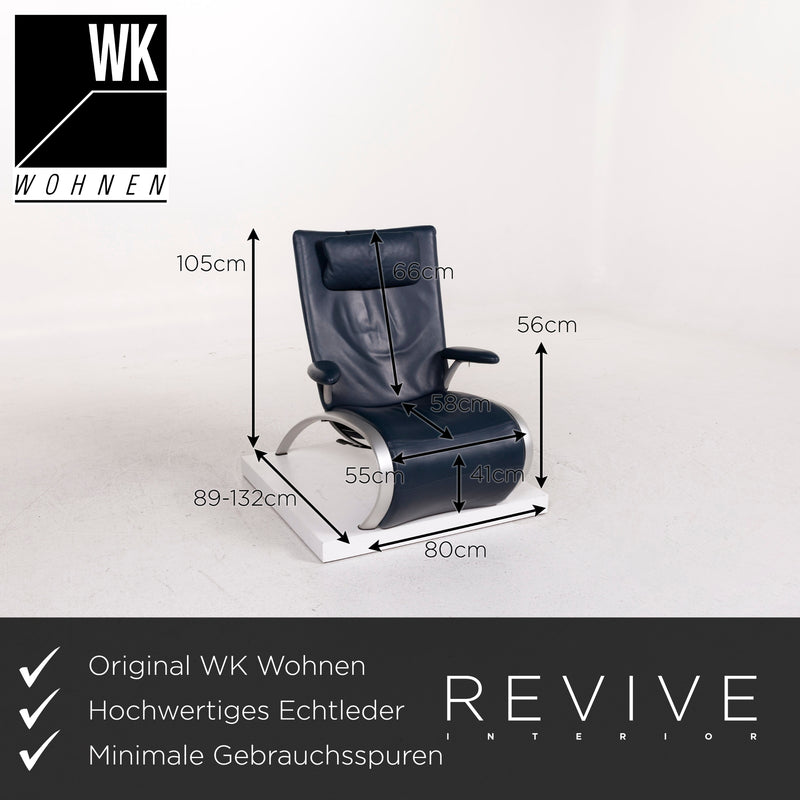 WK Wohnen Flex 679 Leder Sessel Blau Dunkelbau Relaxfunktion Funktion 