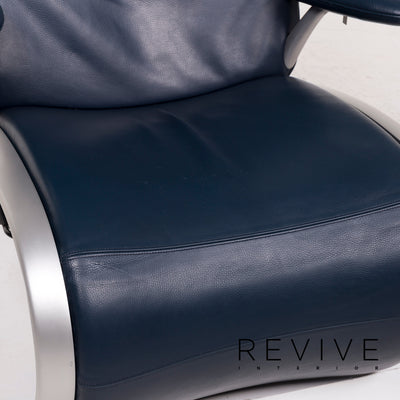 WK Wohnen Flex 679 Leder Sessel Blau Dunkelbau Relaxfunktion Funktion #12370