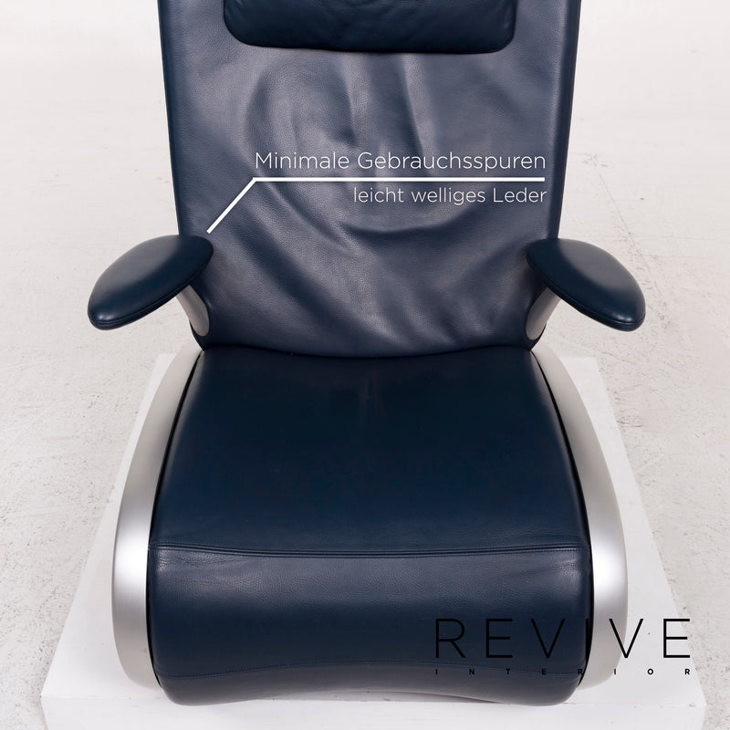 WK Wohnen Flex 679 Leder Sessel Blau Dunkelbau Relaxfunktion Funktion 