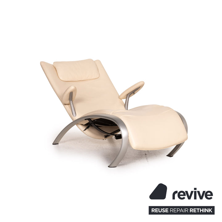 WK Wohnen Flex 679 leather armchair cream function relax function relax armchair