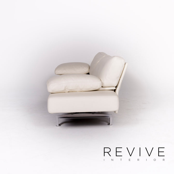 WK Wohnen Gaetano 687 designer leather sofa white genuine leather two-seater couch #8535