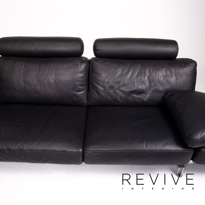 WK Wohnen Gaetano 687 Ecksofa Schwarz Relaxfunktion Funktion Sofa Couch #13786