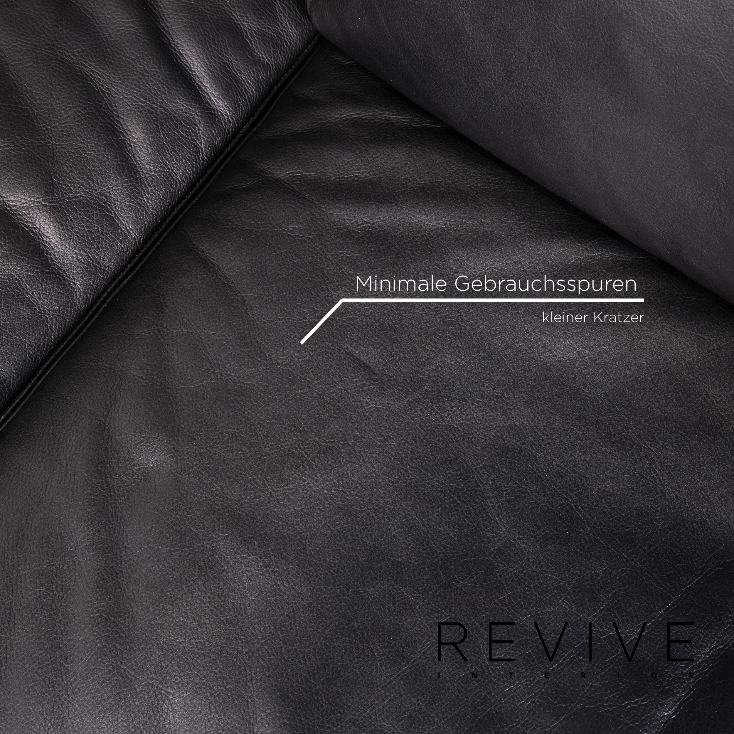 WK Wohnen Ecksofa Gaetano 687 Schwarz Leder - 2. Hand - Revive.de