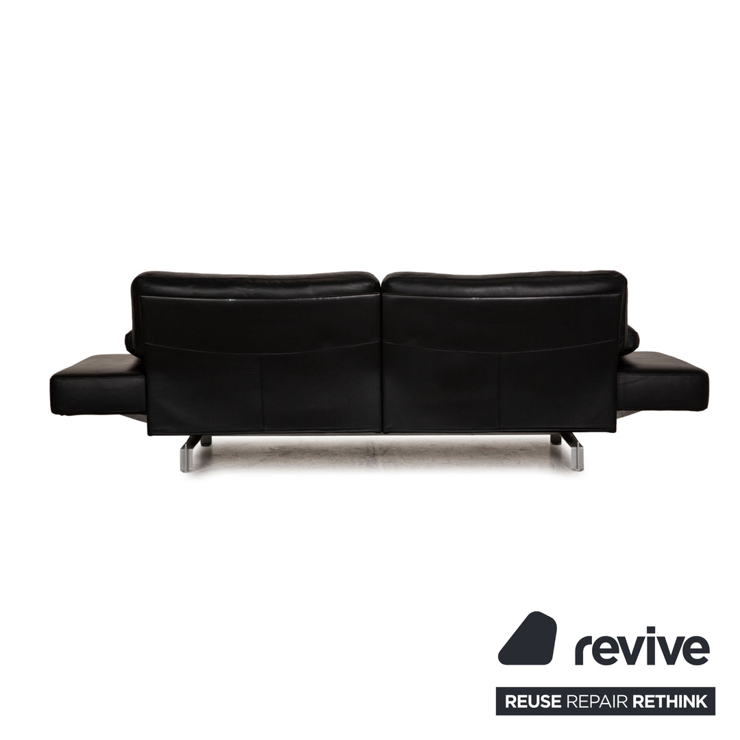 WK Wohnen Gaetano 687 Leder Sofa Schwarz Zweisitzer Couch Funktion Relaxfunktion