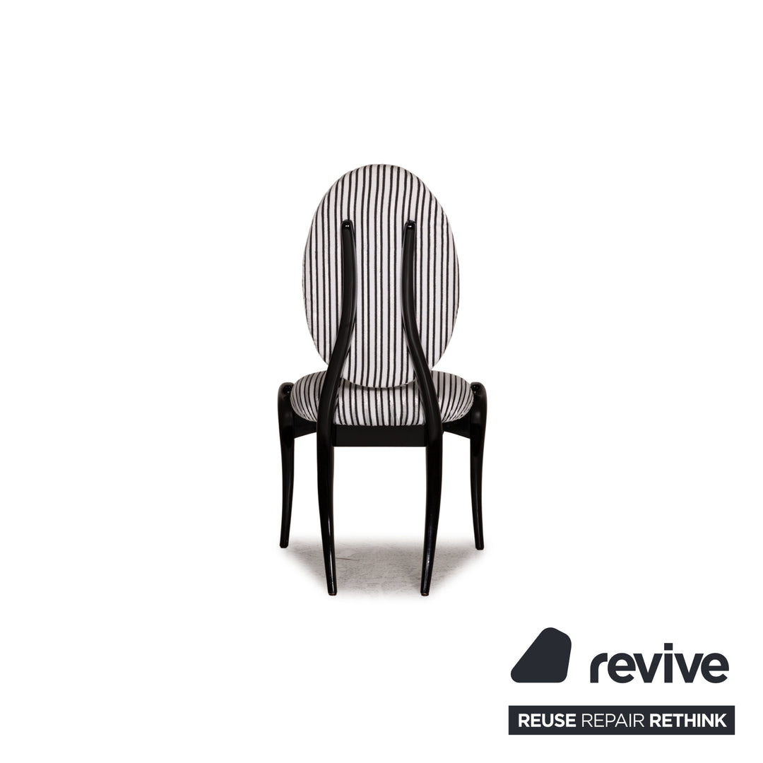 WK Wohnen wooden chair set black white 4x chair